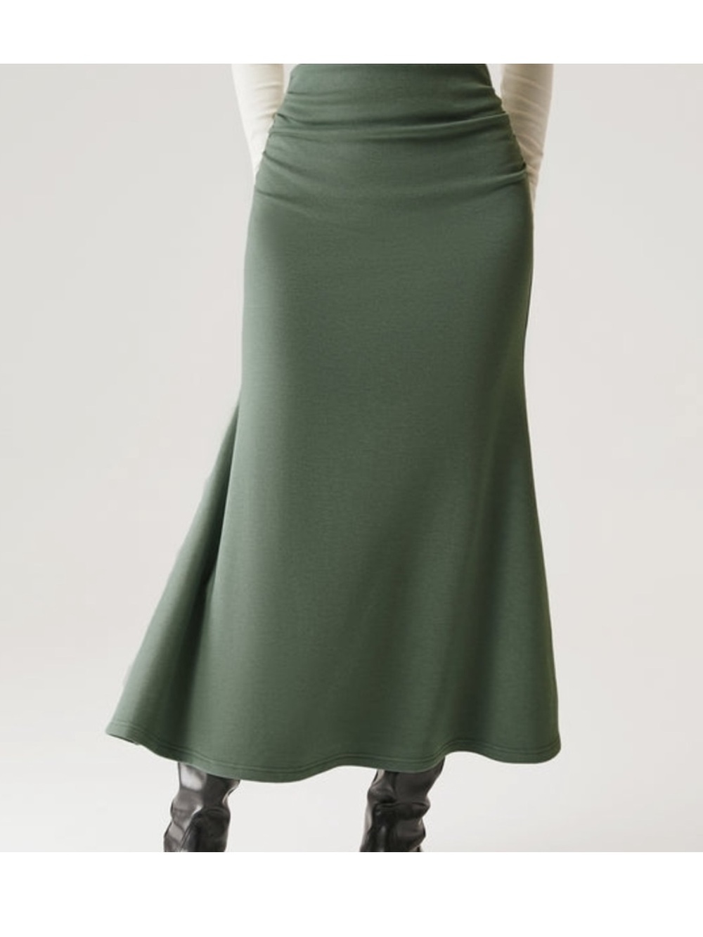 OGL Mermaid Maxi Skirt in Moss - Picture 2 of 6